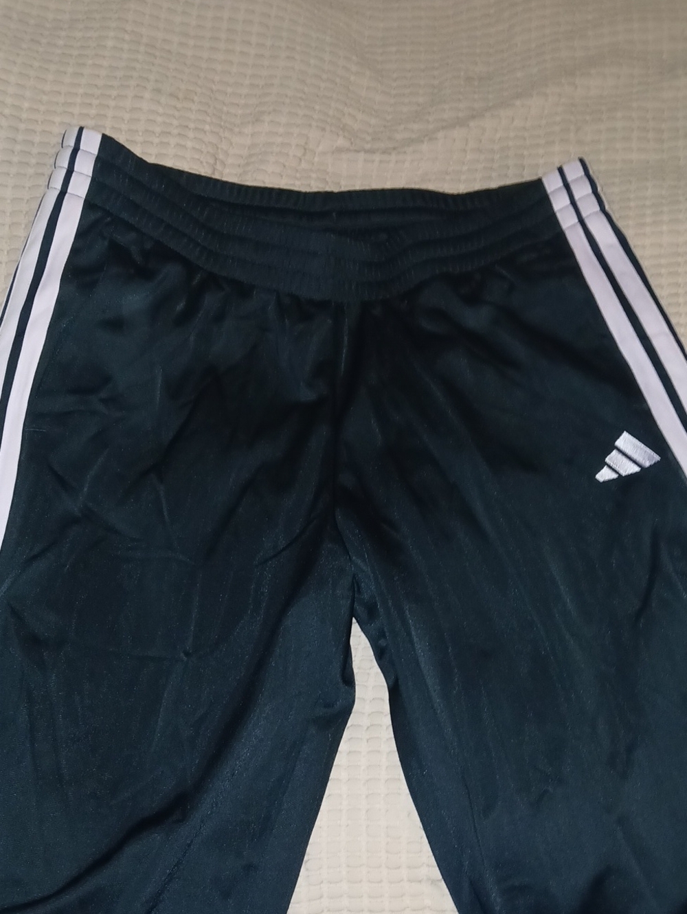 adidas Black Womens Joggers with Light Pink Side Stripes